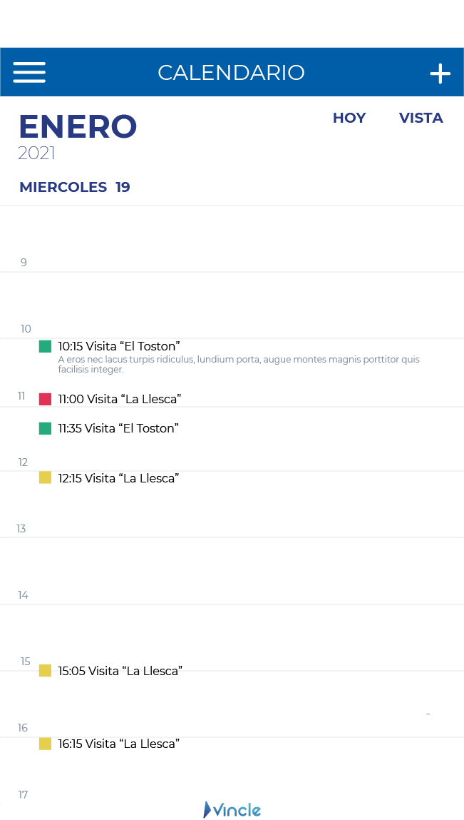 Vincle Agenda Mobile App